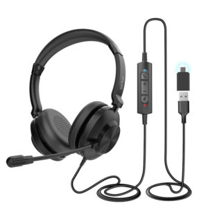 Gold Touch USB Headset with Microphone